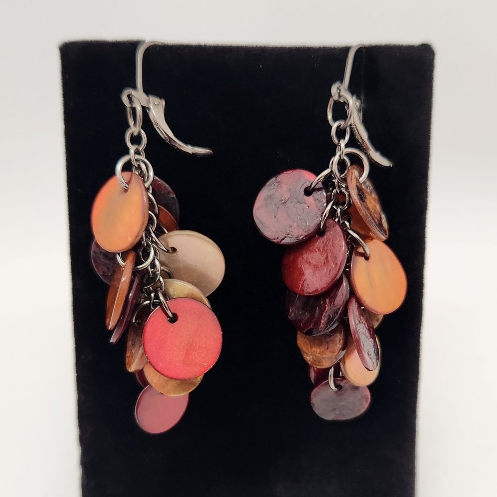 Joan Rivers Dangling Layer Round Shell Earrings #… - image 3